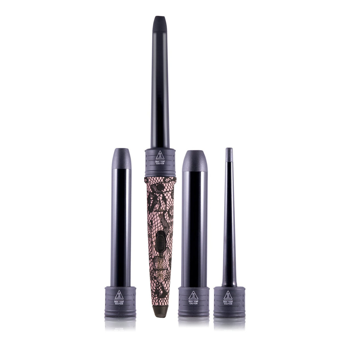 4 Piece Tourmaline Curling Wand Set - Pink Lace - RoyaleUSA