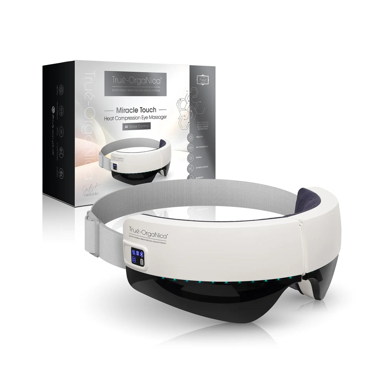 True Organica Miracle Touch Heat Compression Eye Massager with AI Voice Control